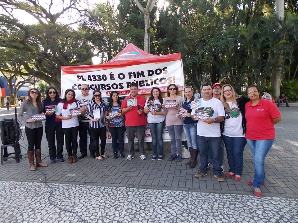 Sindicato convoca  trabalhadores para protesto contra a terceirização nesta sexta-feira