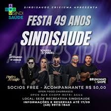 É neste sábado! Venha comemorar os 49 do Sindisaúde 