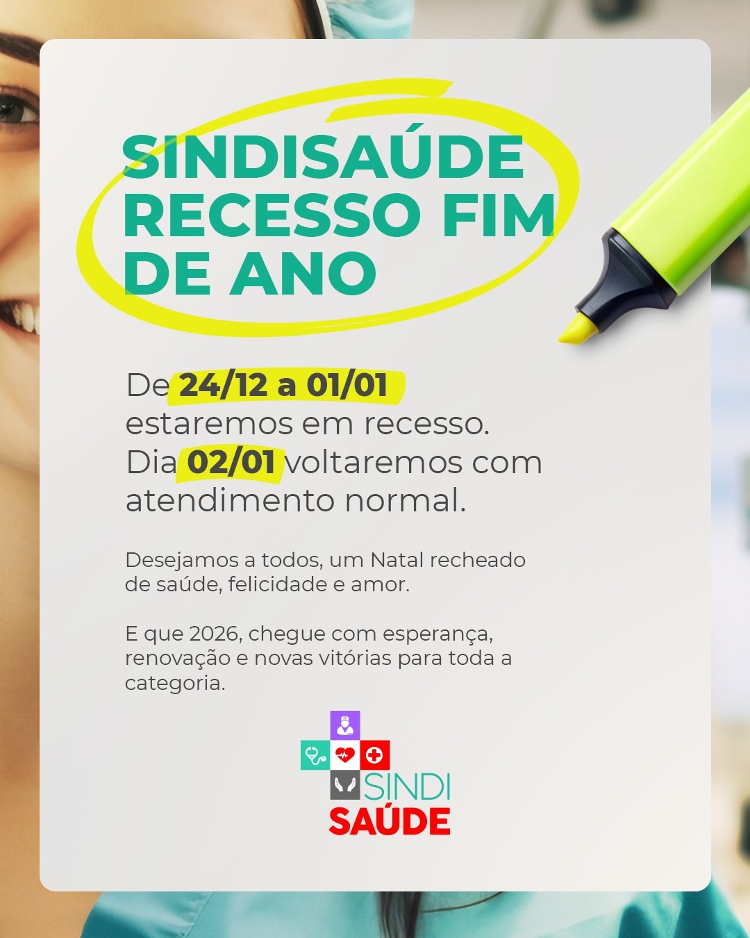 RECESSO de Fim de Ano – Sindisaúde Criciúma