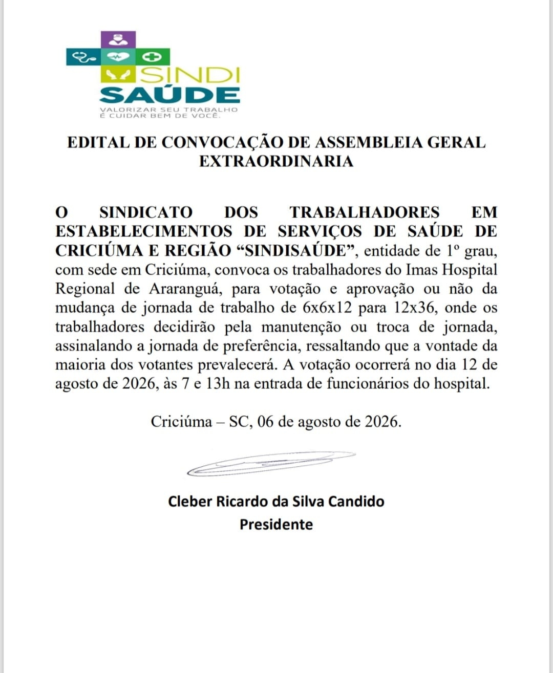 EDITAL DE CONVOCAÇÃO DE ASSEMBLEIA GERAL EXTRAORDINARIA 